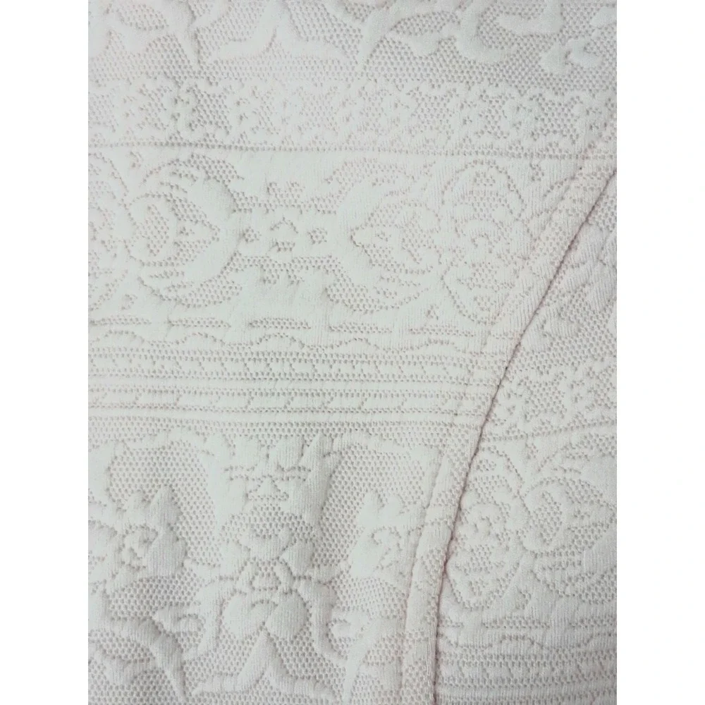 Isaac Mizrahi Live! Jacket* Women's Medium Pink Lace Knit Bomber Jacket Preowned